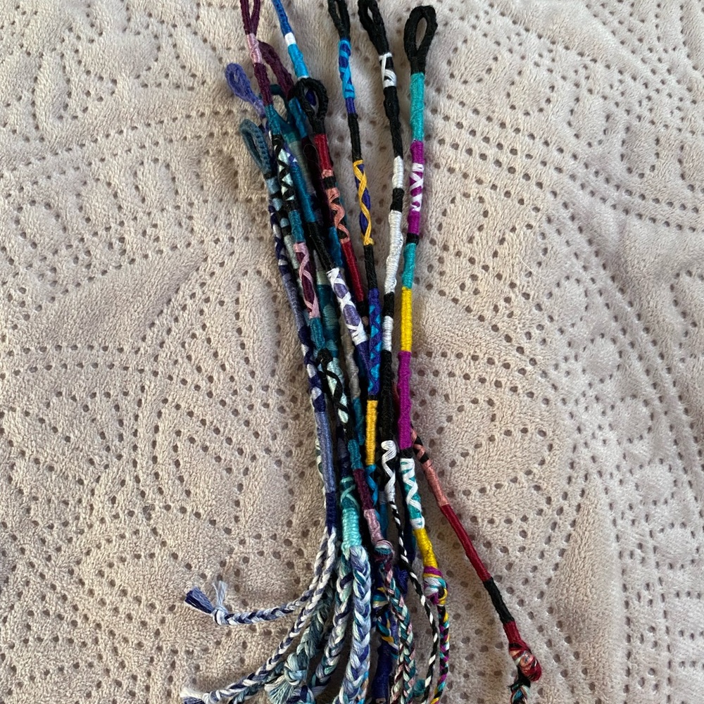 Multiple color weaved boho style bracelets